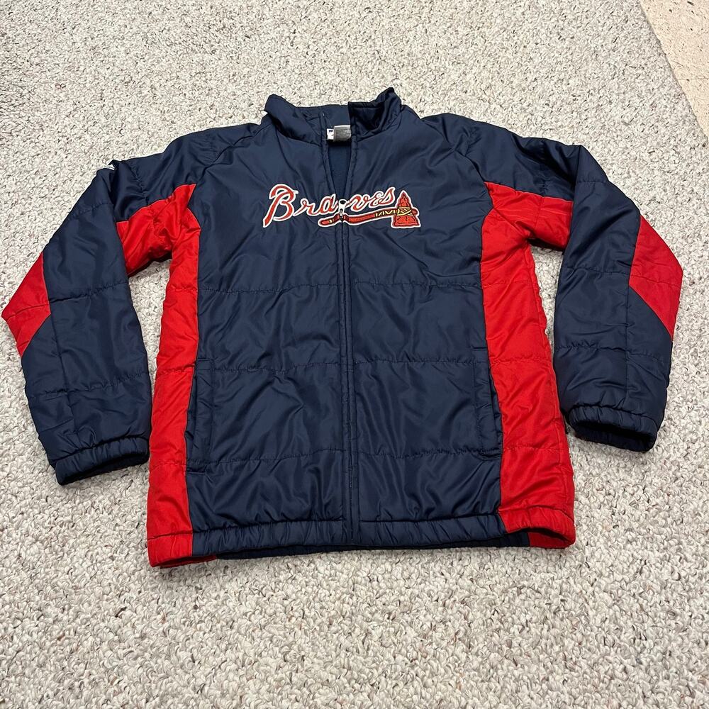 Majestic Atlanta Braves Kids Full Zip Jacket L 14/16 MLB Baseball Sportswear
